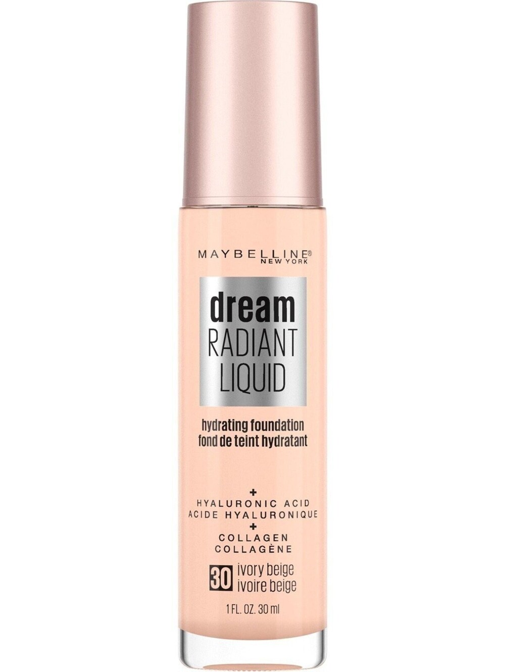 NEW Maybelline Dream Radiant Liquid Medium Coverage Hydrating Foundation, Ivory